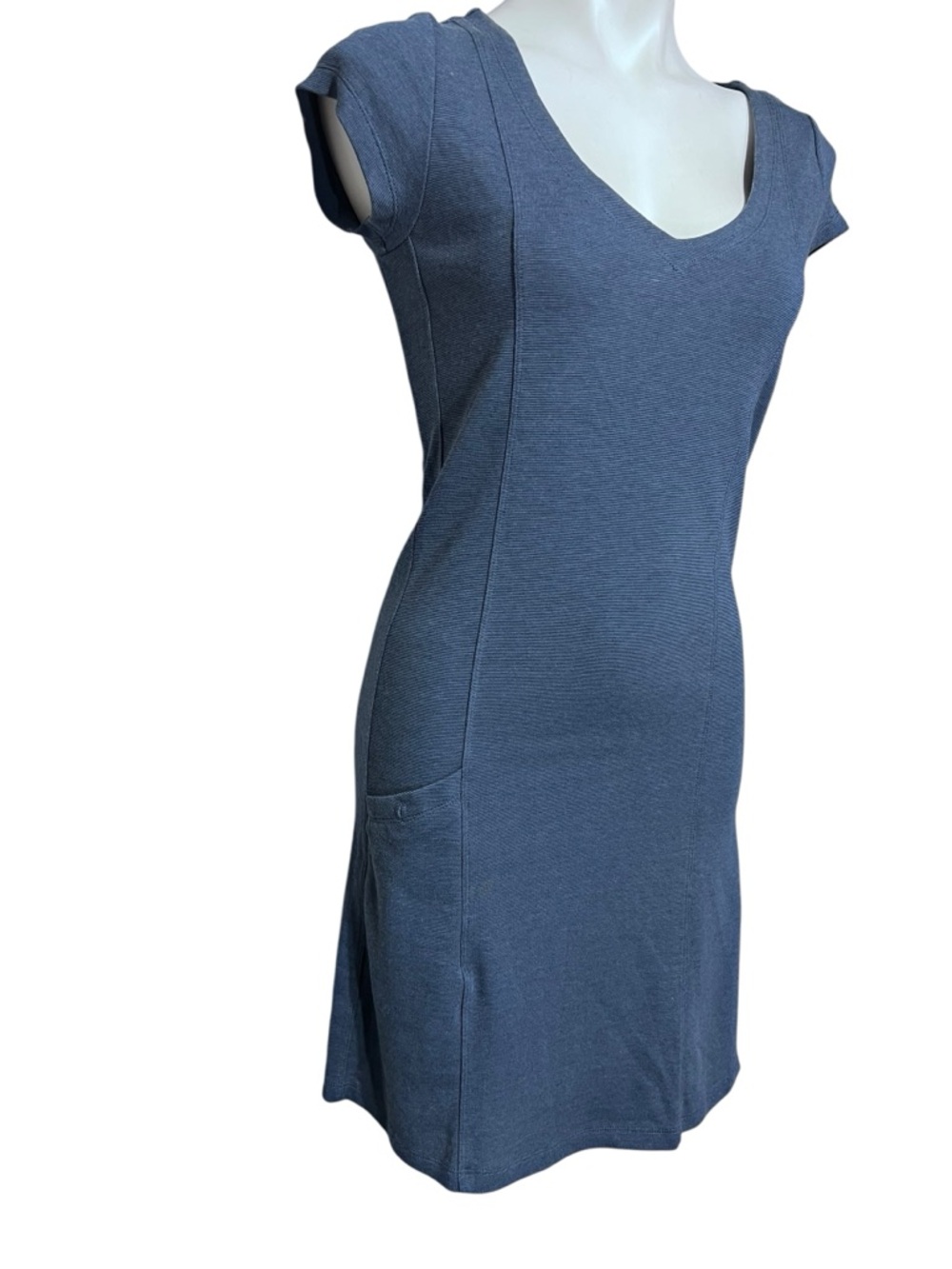 Horny Toad dress Sm Navy blue V-Neck Short Sleeve cotton blend casual outdoor - Picture 3 of 6